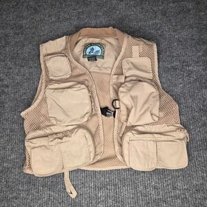 Master Sportsman Fishing Vest Mens M Tan Mesh Utility Gorpcore Outdoor